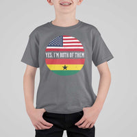 Half American Half Ghanaian T Shirt For Kid Pride Ghanese Roots USA Flag Ghana Heritage Yes Im Both Of Them
