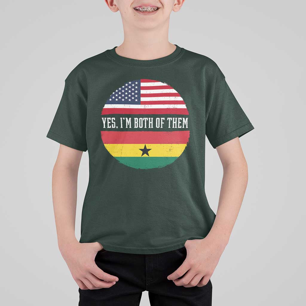 Half American Half Ghanaian T Shirt For Kid Pride Ghanese Roots USA Flag Ghana Heritage Yes Im Both Of Them