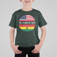 Half American Half Ghanaian T Shirt For Kid Pride Ghanese Roots USA Flag Ghana Heritage Yes Im Both Of Them