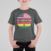 Half American Half Ghanaian T Shirt For Kid Pride Ghanese Roots USA Flag Ghana Heritage Yes Im Both Of Them