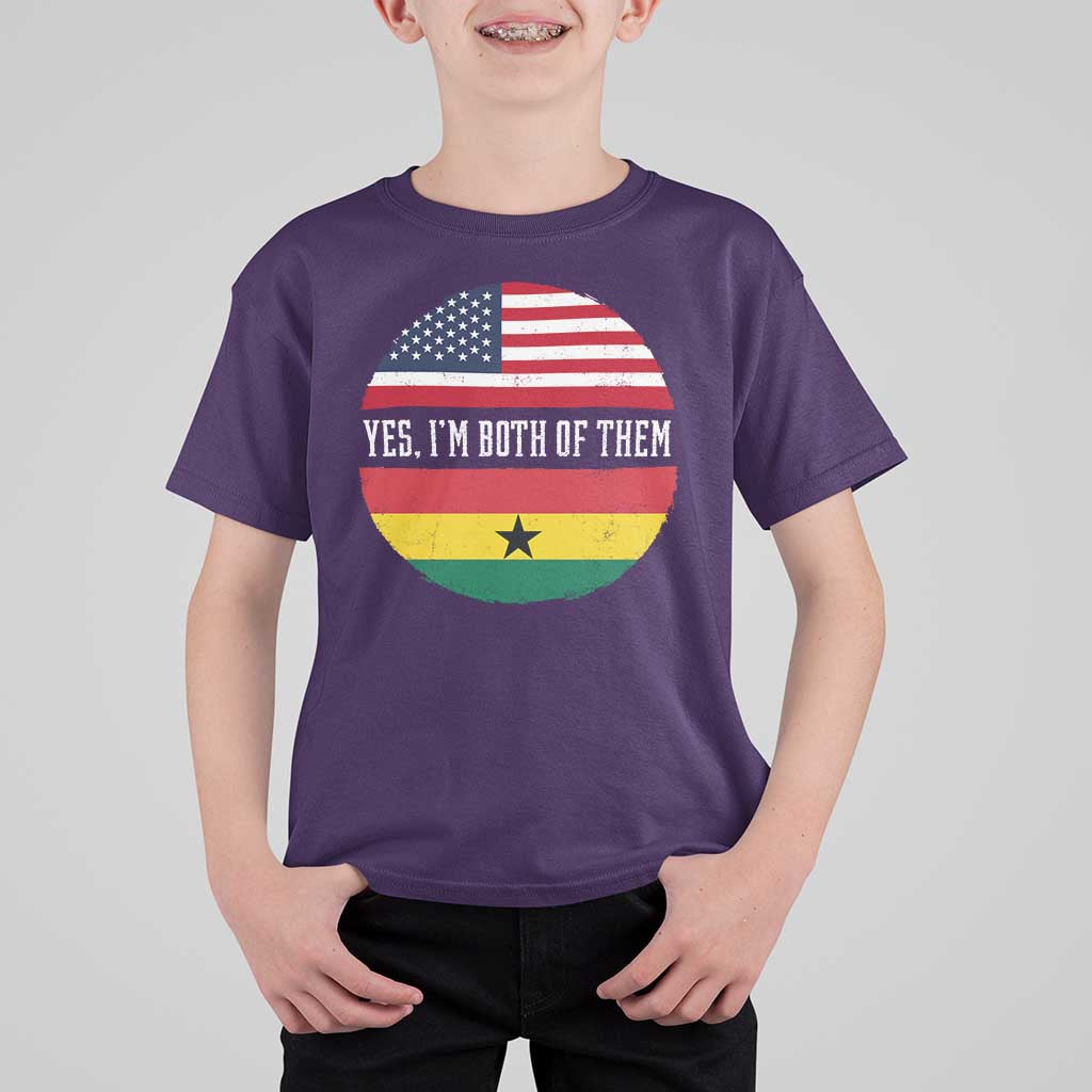 Half American Half Ghanaian T Shirt For Kid Pride Ghanese Roots USA Flag Ghana Heritage Yes Im Both Of Them