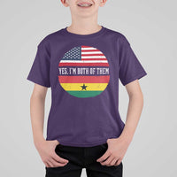 Half American Half Ghanaian T Shirt For Kid Pride Ghanese Roots USA Flag Ghana Heritage Yes Im Both Of Them