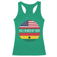 Half American Half Ghanaian Racerback Tank Top Pride Ghanese Roots USA Flag Ghana Heritage Yes Im Both Of Them