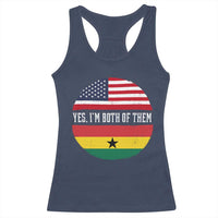 Half American Half Ghanaian Racerback Tank Top Pride Ghanese Roots USA Flag Ghana Heritage Yes Im Both Of Them