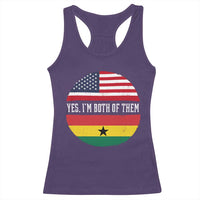 Half American Half Ghanaian Racerback Tank Top Pride Ghanese Roots USA Flag Ghana Heritage Yes Im Both Of Them