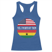 Half American Half Ghanaian Racerback Tank Top Pride Ghanese Roots USA Flag Ghana Heritage Yes Im Both Of Them
