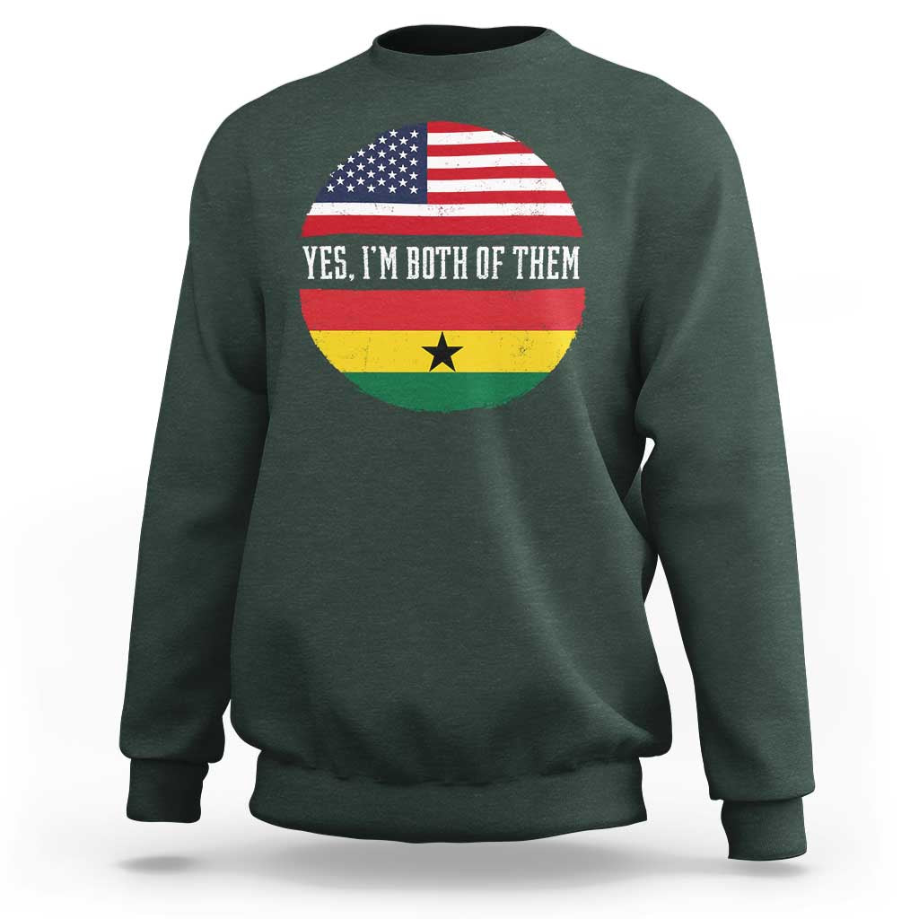 Half American Half Ghanaian Sweatshirt Pride Ghanese Roots USA Flag Ghana Heritage Yes Im Both Of Them