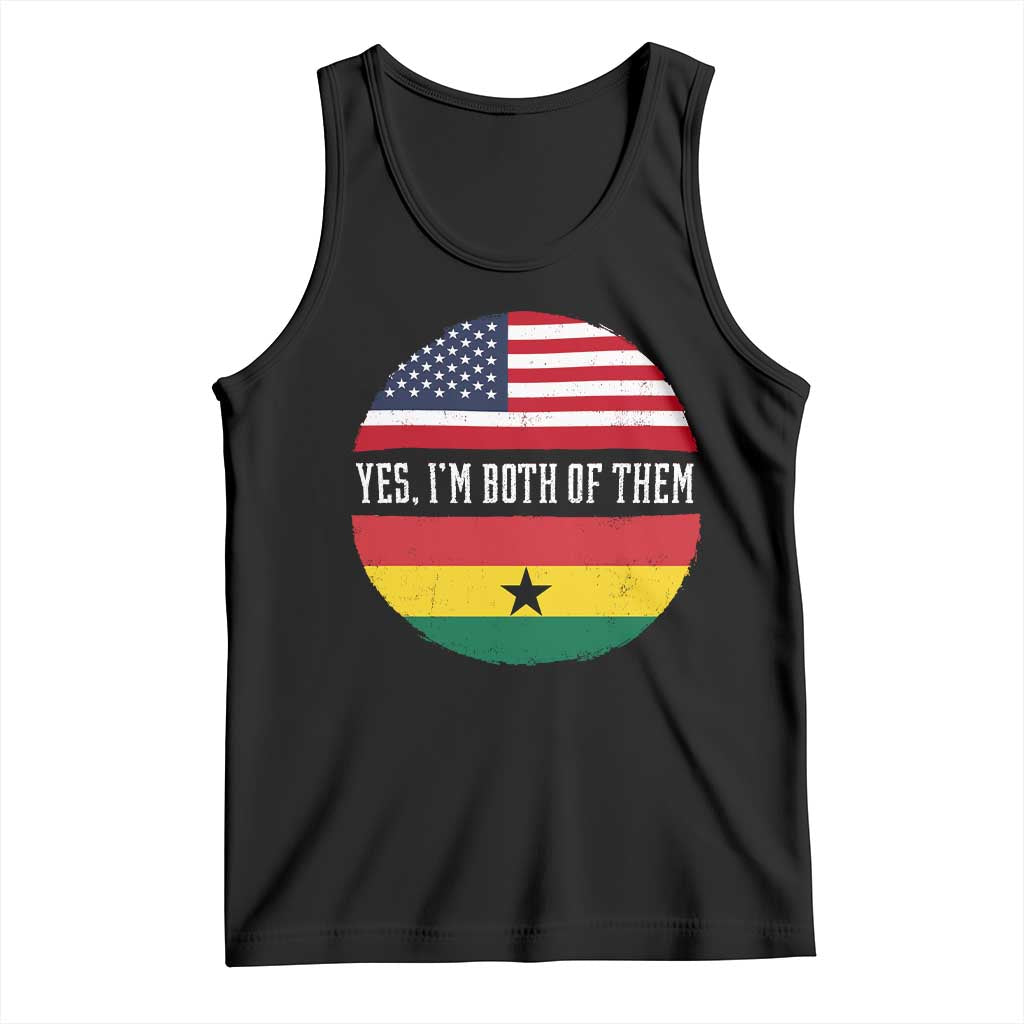 Half American Half Ghanaian Tank Top Pride Ghanese Roots USA Flag Ghana Heritage Yes Im Both Of Them