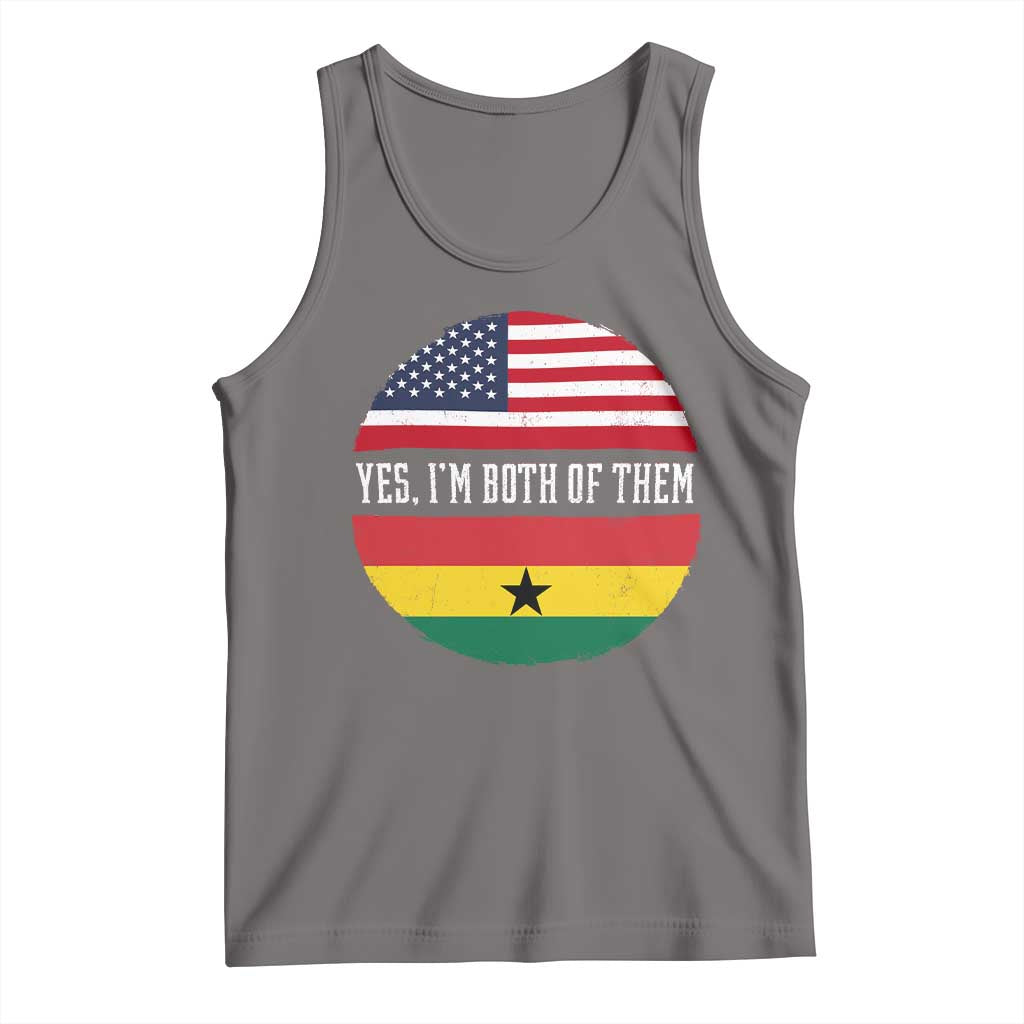 Half American Half Ghanaian Tank Top Pride Ghanese Roots USA Flag Ghana Heritage Yes Im Both Of Them