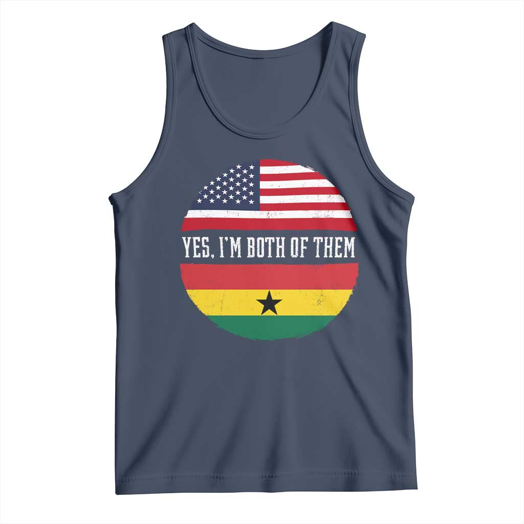 Half American Half Ghanaian Tank Top Pride Ghanese Roots USA Flag Ghana Heritage Yes Im Both Of Them