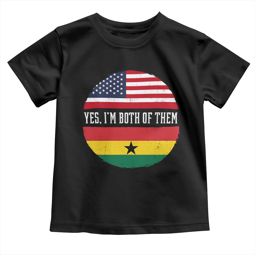 Half American Half Ghanaian Toddler T Shirt Pride Ghanese Roots USA Flag Ghana Heritage Yes Im Both Of Them