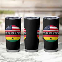 Half American Half Ghanaian Tumbler Cup Pride Ghanese Roots USA Flag Ghana Heritage Yes Im Both Of Them