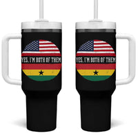Half American Half Ghanaian Tumbler With Handle Pride Ghanese Roots USA Flag Ghana Heritage Yes Im Both Of Them