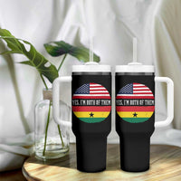 Half American Half Ghanaian Tumbler With Handle Pride Ghanese Roots USA Flag Ghana Heritage Yes Im Both Of Them