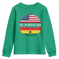 Half American Half Ghanaian Youth Sweatshirt Pride Ghanese Roots USA Flag Ghana Heritage Yes Im Both Of Them
