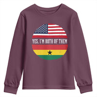 Half American Half Ghanaian Youth Sweatshirt Pride Ghanese Roots USA Flag Ghana Heritage Yes Im Both Of Them