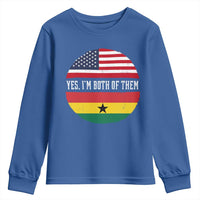 Half American Half Ghanaian Youth Sweatshirt Pride Ghanese Roots USA Flag Ghana Heritage Yes Im Both Of Them