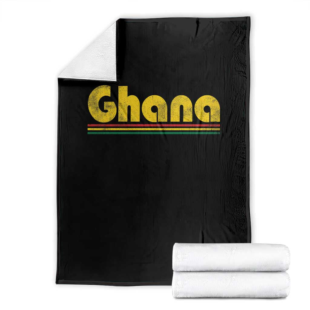 Vintage Ghana Throw Blanket Retro Stripe Flag Pride Ghanaian Heritage African Roots