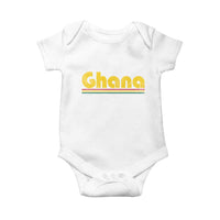 Vintage Ghana Baby Onesie Retro Stripe Flag Pride Ghanaian Heritage African Roots