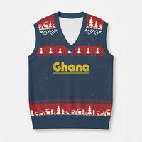 Vintage Ghana V-Neck Knit Sweater Vest Retro Stripe Flag Pride Ghanaian Heritage African Roots