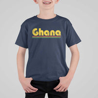 Vintage Ghana T Shirt For Kid Retro Stripe Flag Pride Ghanaian Heritage African Roots