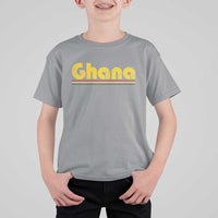 Vintage Ghana T Shirt For Kid Retro Stripe Flag Pride Ghanaian Heritage African Roots