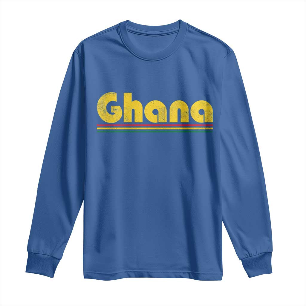 Vintage Ghana Long Sleeve Shirt Retro Stripe Flag Pride Ghanaian Heritage African Roots