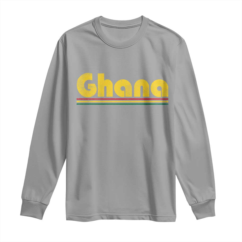 Vintage Ghana Long Sleeve Shirt Retro Stripe Flag Pride Ghanaian Heritage African Roots
