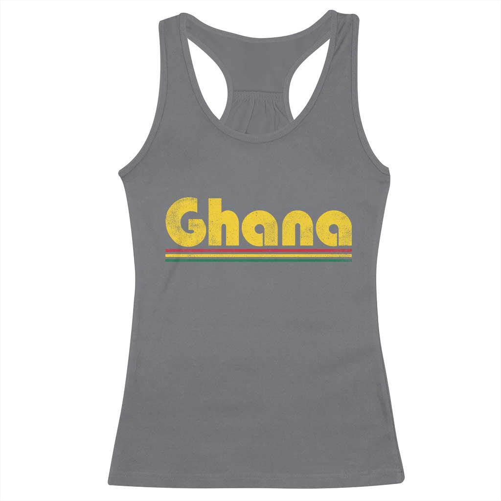 Vintage Ghana Racerback Tank Top Retro Stripe Flag Pride Ghanaian Heritage African Roots