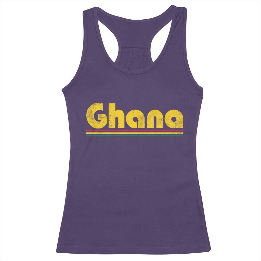 Vintage Ghana Racerback Tank Top Retro Stripe Flag Pride Ghanaian Heritage African Roots