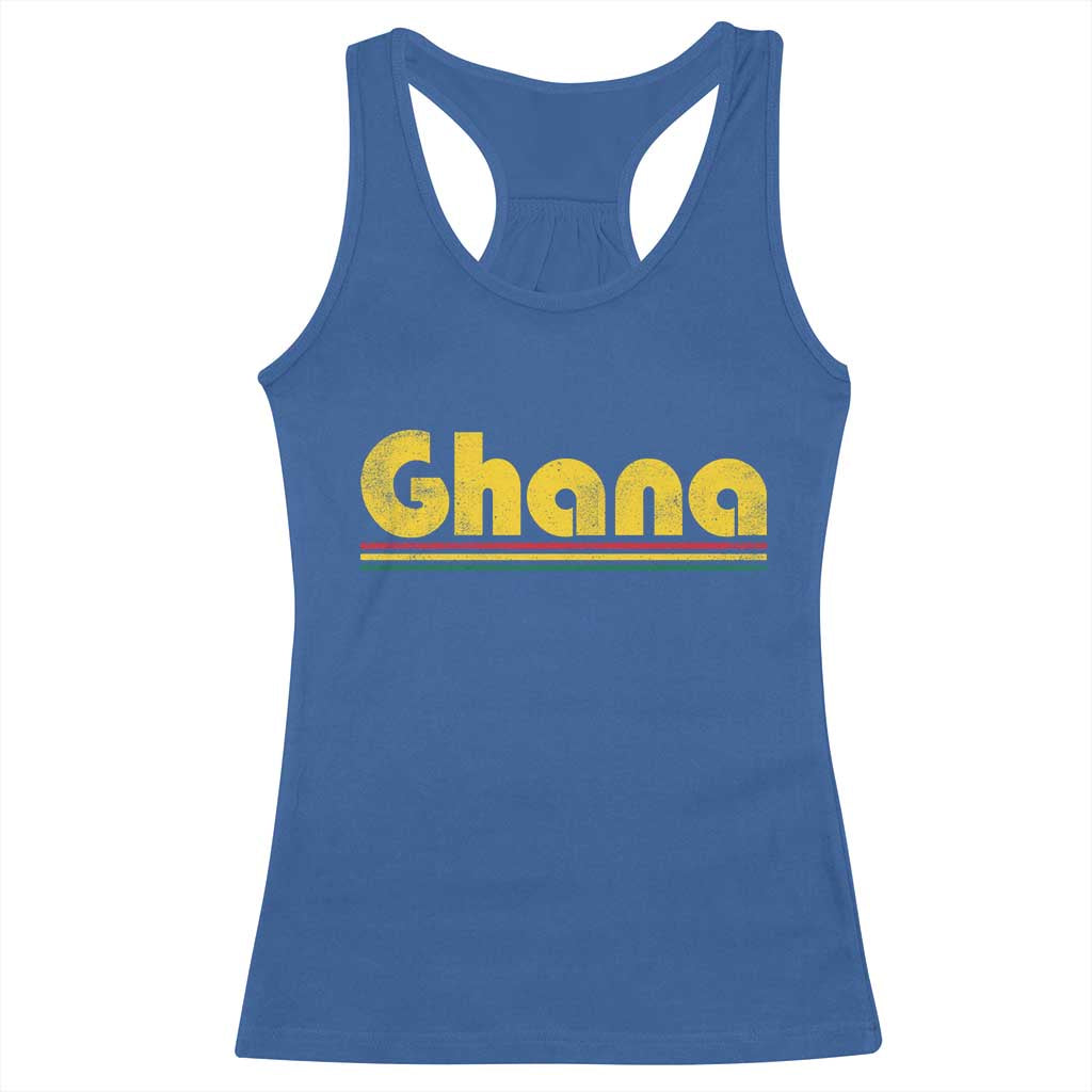 Vintage Ghana Racerback Tank Top Retro Stripe Flag Pride Ghanaian Heritage African Roots