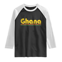 Vintage Ghana Raglan Shirt Retro Stripe Flag Pride Ghanaian Heritage African Roots