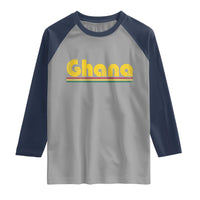 Vintage Ghana Raglan Shirt Retro Stripe Flag Pride Ghanaian Heritage African Roots