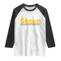 Vintage Ghana Raglan Shirt Retro Stripe Flag Pride Ghanaian Heritage African Roots