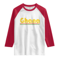 Vintage Ghana Raglan Shirt Retro Stripe Flag Pride Ghanaian Heritage African Roots