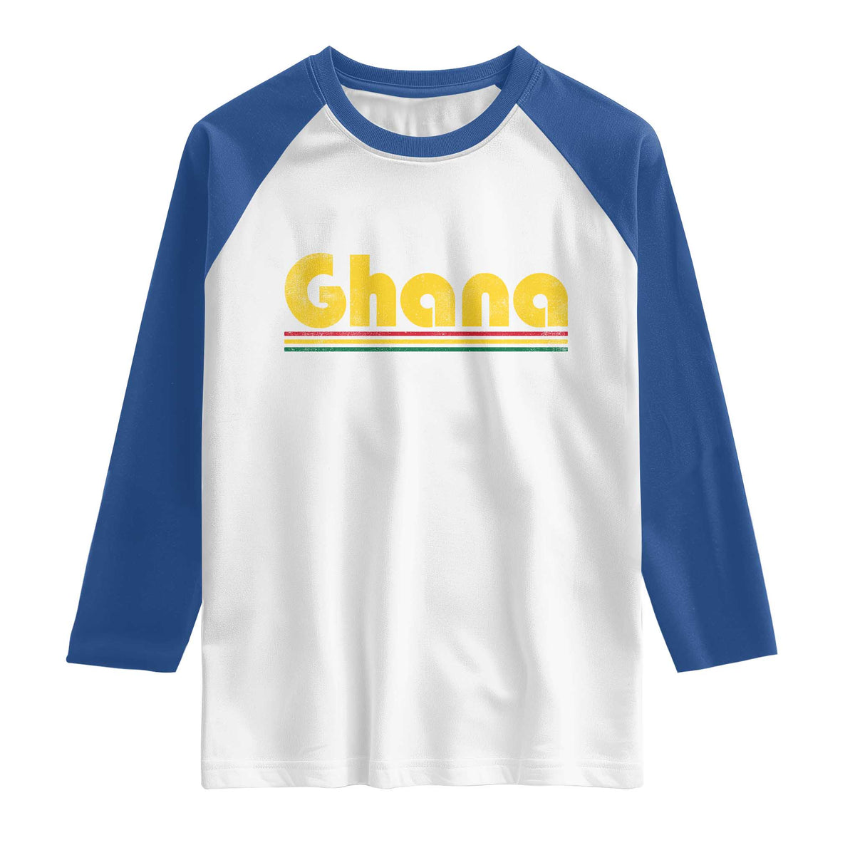 Vintage Ghana Raglan Shirt Retro Stripe Flag Pride Ghanaian Heritage African Roots