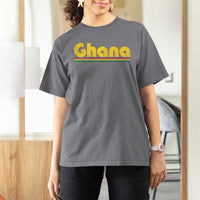 Vintage Ghana T Shirt For Women Retro Stripe Flag Pride Ghanaian Heritage African Roots