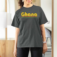 Vintage Ghana T Shirt For Women Retro Stripe Flag Pride Ghanaian Heritage African Roots