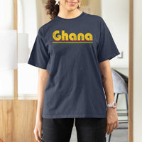 Vintage Ghana T Shirt For Women Retro Stripe Flag Pride Ghanaian Heritage African Roots