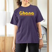 Vintage Ghana T Shirt For Women Retro Stripe Flag Pride Ghanaian Heritage African Roots