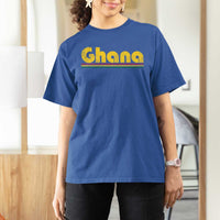 Vintage Ghana T Shirt For Women Retro Stripe Flag Pride Ghanaian Heritage African Roots