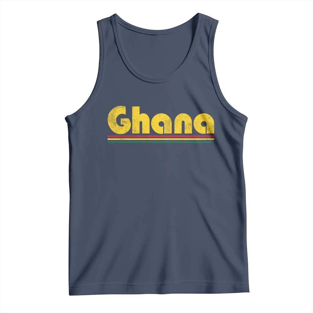 Vintage Ghana Tank Top Retro Stripe Flag Pride Ghanaian Heritage African Roots