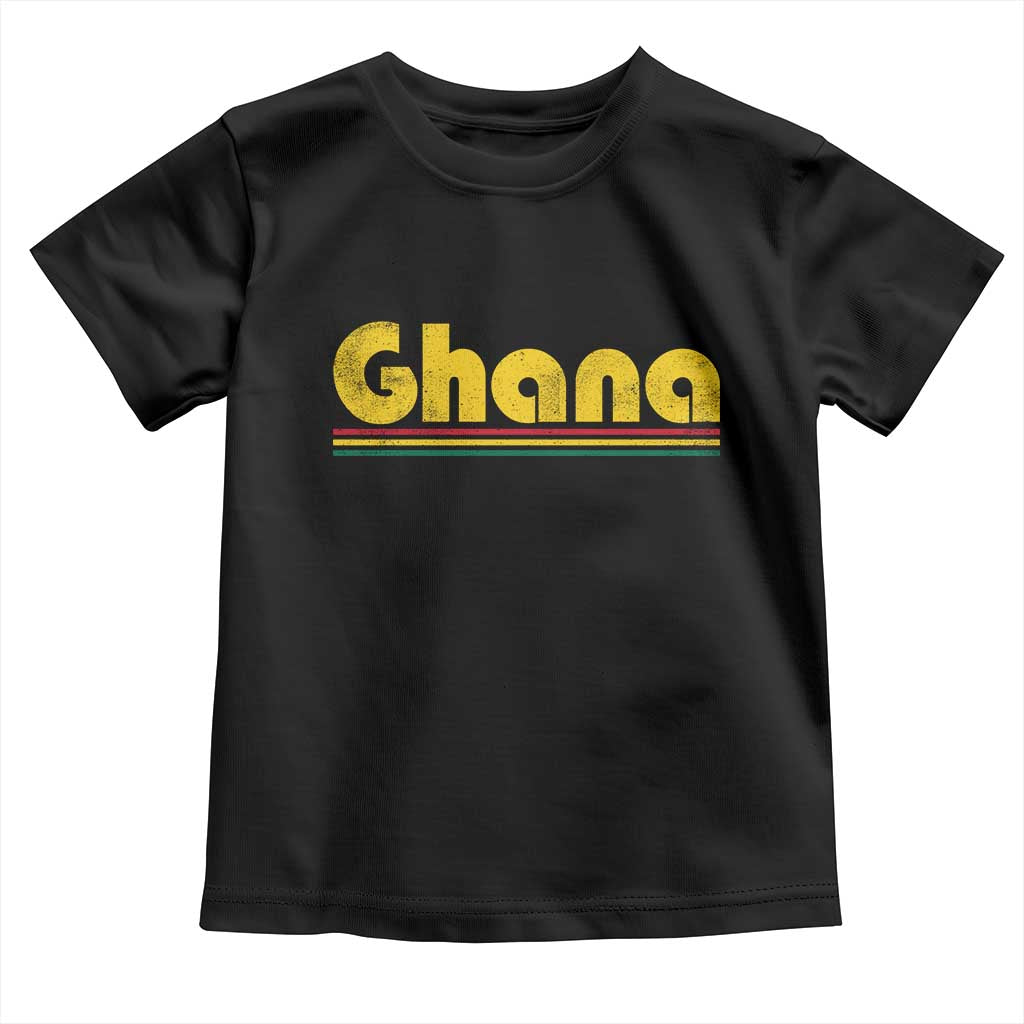 Vintage Ghana Toddler T Shirt Retro Stripe Flag Pride Ghanaian Heritage African Roots