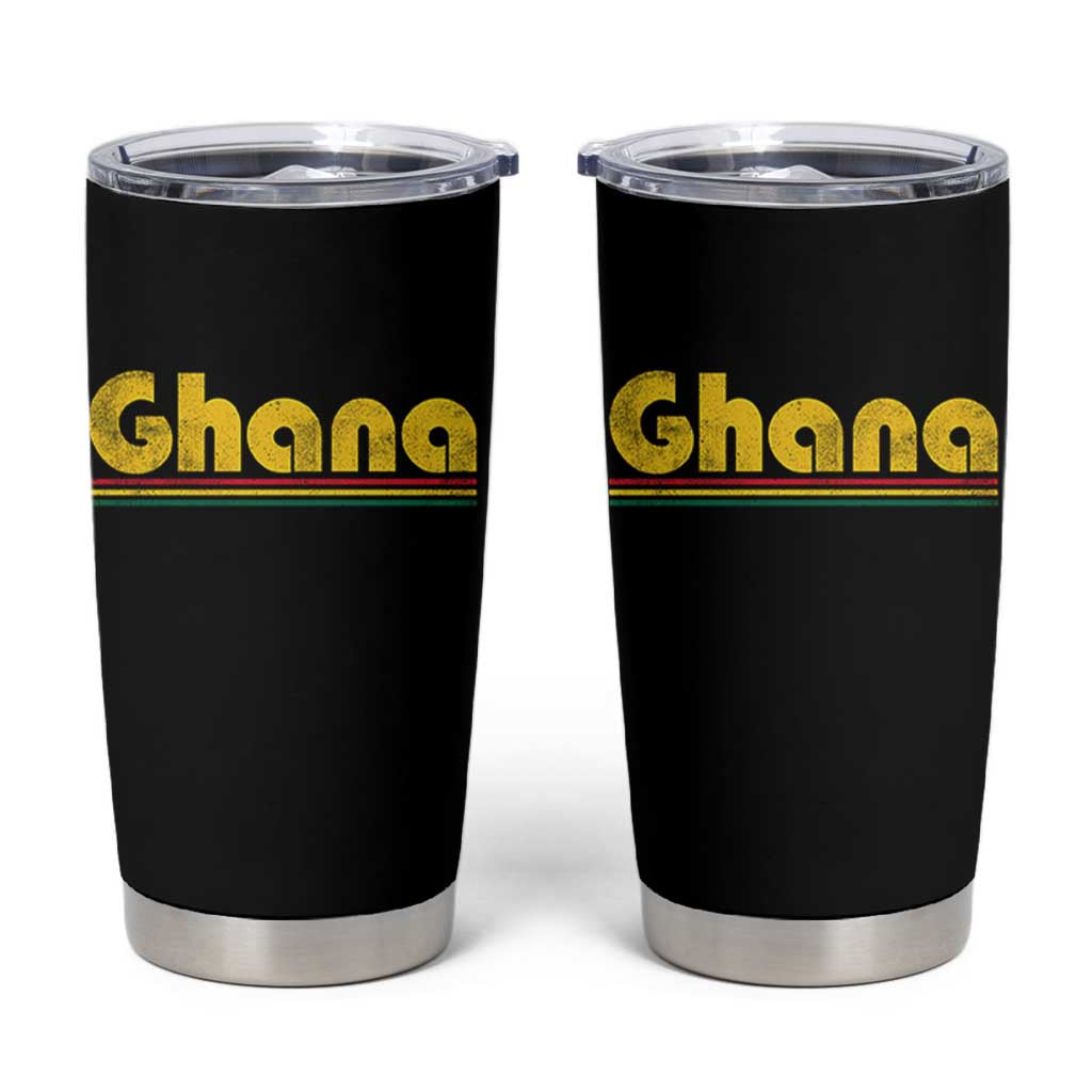 Vintage Ghana Tumbler Cup Retro Stripe Flag Pride Ghanaian Heritage African Roots
