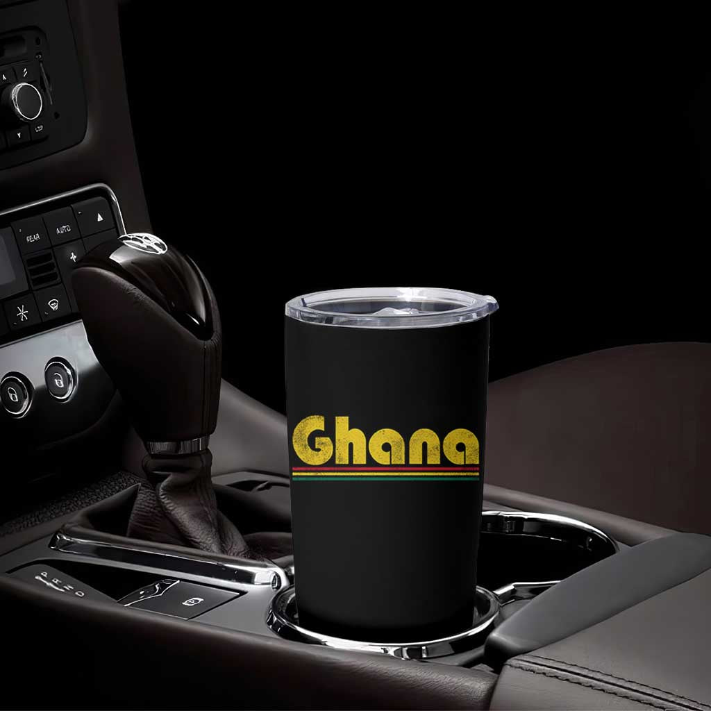 Vintage Ghana Tumbler Cup Retro Stripe Flag Pride Ghanaian Heritage African Roots
