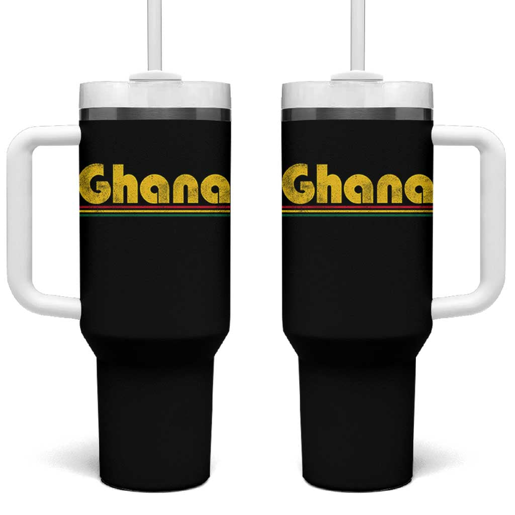 Vintage Ghana Tumbler With Handle Retro Stripe Flag Pride Ghanaian Heritage African Roots
