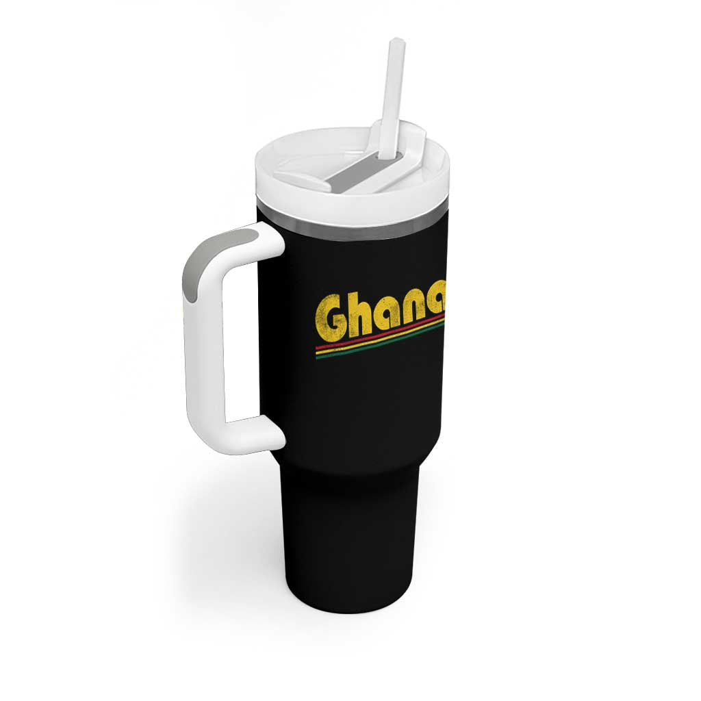 Vintage Ghana Tumbler With Handle Retro Stripe Flag Pride Ghanaian Heritage African Roots