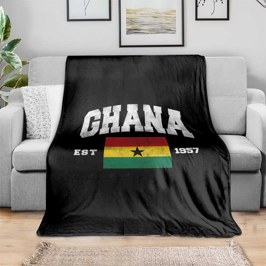Ghana Est 1957 Ghanaian Flag Independence Day Throw Blanket Ghanaian Heritage Pride