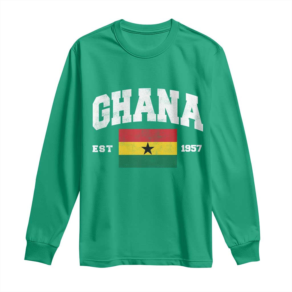 Ghana Est 1957 Ghanaian Flag Independence Day Long Sleeve Shirt Ghanaian Heritage Pride