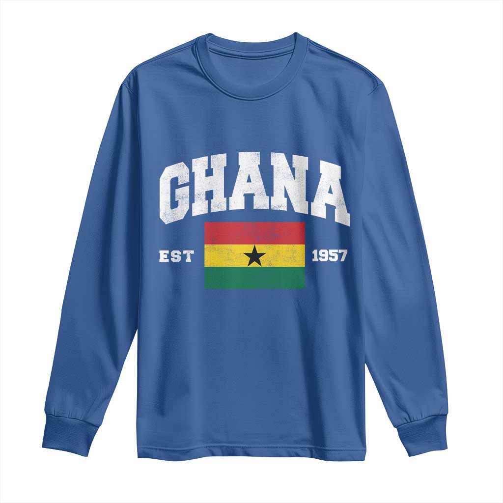 Ghana Est 1957 Ghanaian Flag Independence Day Long Sleeve Shirt Ghanaian Heritage Pride